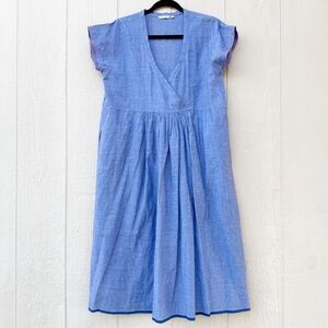 Injiri blue cotton minimalist lightweight dress size small